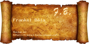 Frankel Béla névjegykártya
